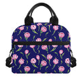 Pink Watercolor Tulip Flower Print Insulated Lunch Bag