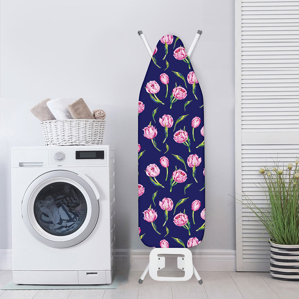 Pink Watercolor Tulip Flower Print Ironing Board Cover