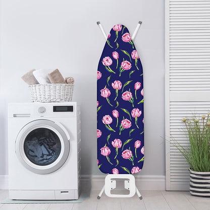 Pink Watercolor Tulip Flower Print Ironing Board Cover