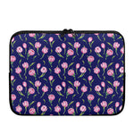 Pink Watercolor Tulip Flower Print Laptop Sleeve