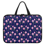 Pink Watercolor Tulip Flower Print Laptop Sleeve With Handle