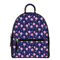 Pink Watercolor Tulip Flower Print Leather Backpack