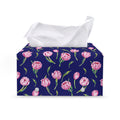 Pink Watercolor Tulip Flower Print Leather Tissue Box Cover