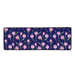 Pink Watercolor Tulip Flower Print Long Kitchen Mat