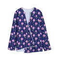 Pink Watercolor Tulip Flower Print Long Sleeve Short Coat