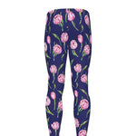Pink Watercolor Tulip Flower Print Men's leggings