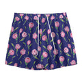 Pink Watercolor Tulip Flower Print Mesh Shorts