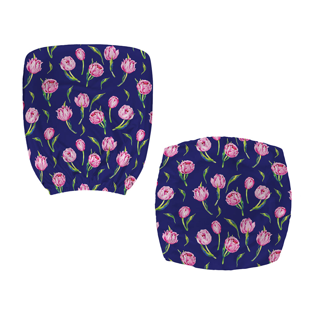 Pink Watercolor Tulip Flower Print Office Chair Cover