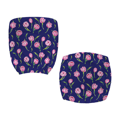 Pink Watercolor Tulip Flower Print Office Chair Cover
