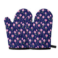 Pink Watercolor Tulip Flower Print Oven Mitts