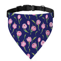 Pink Watercolor Tulip Flower Print Over The Collar Dog Bandana