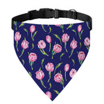 Pink Watercolor Tulip Flower Print Over The Collar Dog Bandana