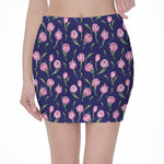 Pink Watercolor Tulip Flower Print Pencil Mini Skirt