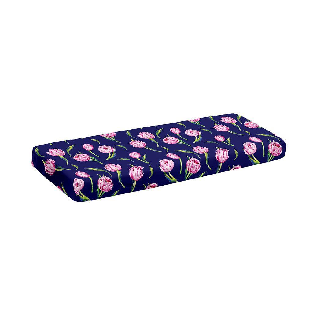 Pink Watercolor Tulip Flower Print Piano Keyboard Cover