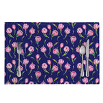 Pink Watercolor Tulip Flower Print Placemat