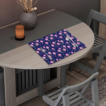 Pink Watercolor Tulip Flower Print Placemat
