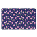 Pink Watercolor Tulip Flower Print Polyester Doormat