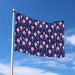 Pink Watercolor Tulip Flower Print Polyester Flag