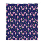 Pink Watercolor Tulip Flower Print Polyester Shower Curtain