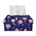 Pink Watercolor Tulip Flower Print Rectangle Tissue Box Cover