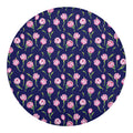 Pink Watercolor Tulip Flower Print Round Blanket