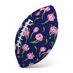 Pink Watercolor Tulip Flower Print Rugby Ball
