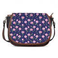 Pink Watercolor Tulip Flower Print Saddle Bag