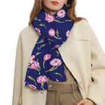Pink Watercolor Tulip Flower Print Scarf