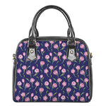 Pink Watercolor Tulip Flower Print Shoulder Handbag