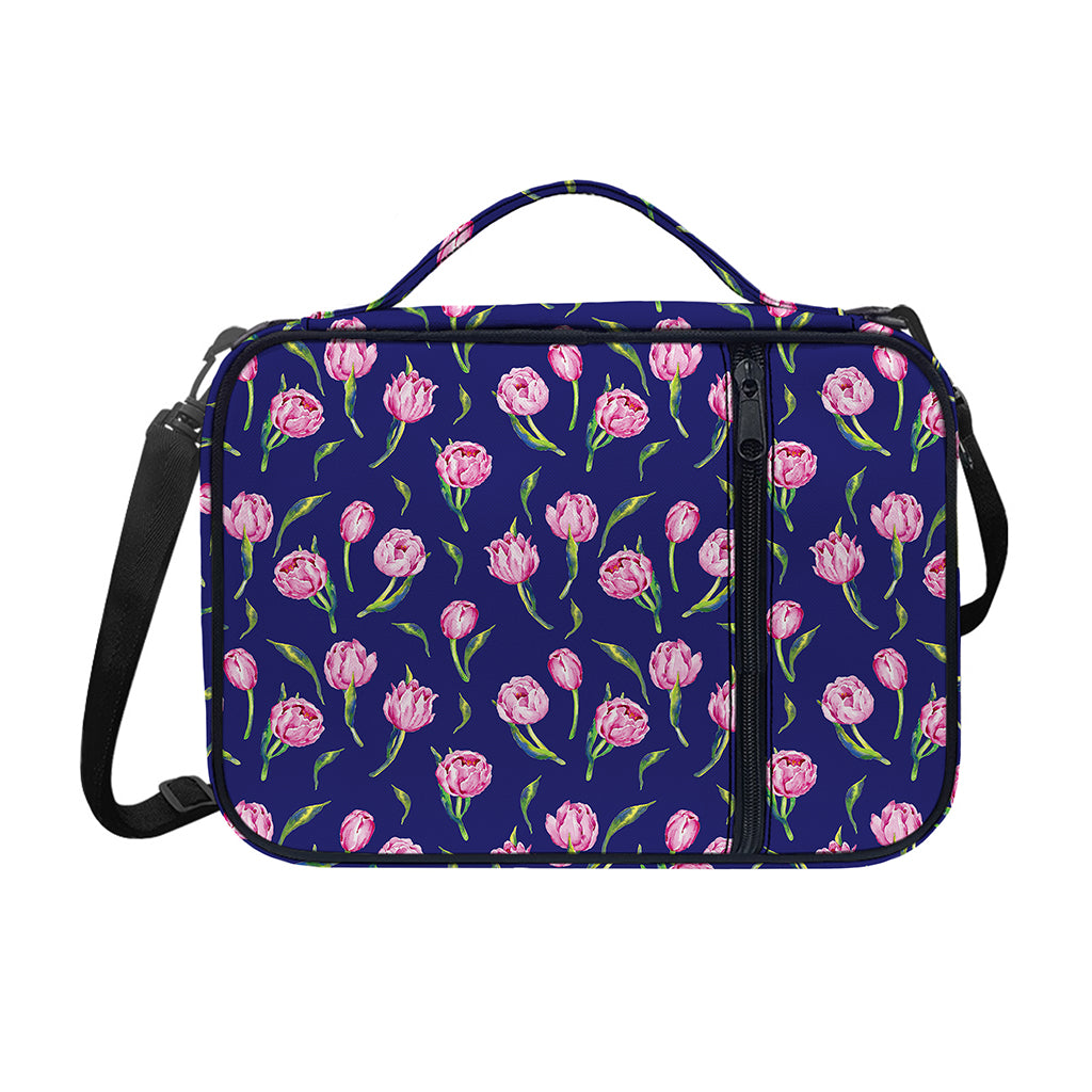 Pink Watercolor Tulip Flower Print Shoulder Strap Bible Bag