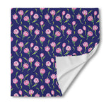 Pink Watercolor Tulip Flower Print Silk Bandana