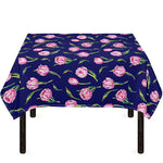 Pink Watercolor Tulip Flower Print Tablecloth