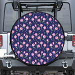 Pink Watercolor Tulip Flower Print Tire Cover
