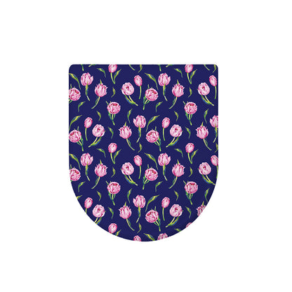 Pink Watercolor Tulip Flower Print Toilet Lid Cover