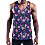 Pink Watercolor Tulip Flower Print Training Tank Top