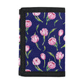 Pink Watercolor Tulip Flower Print Trifold Wallet