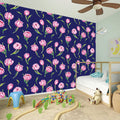 Pink Watercolor Tulip Flower Print Wall Sticker