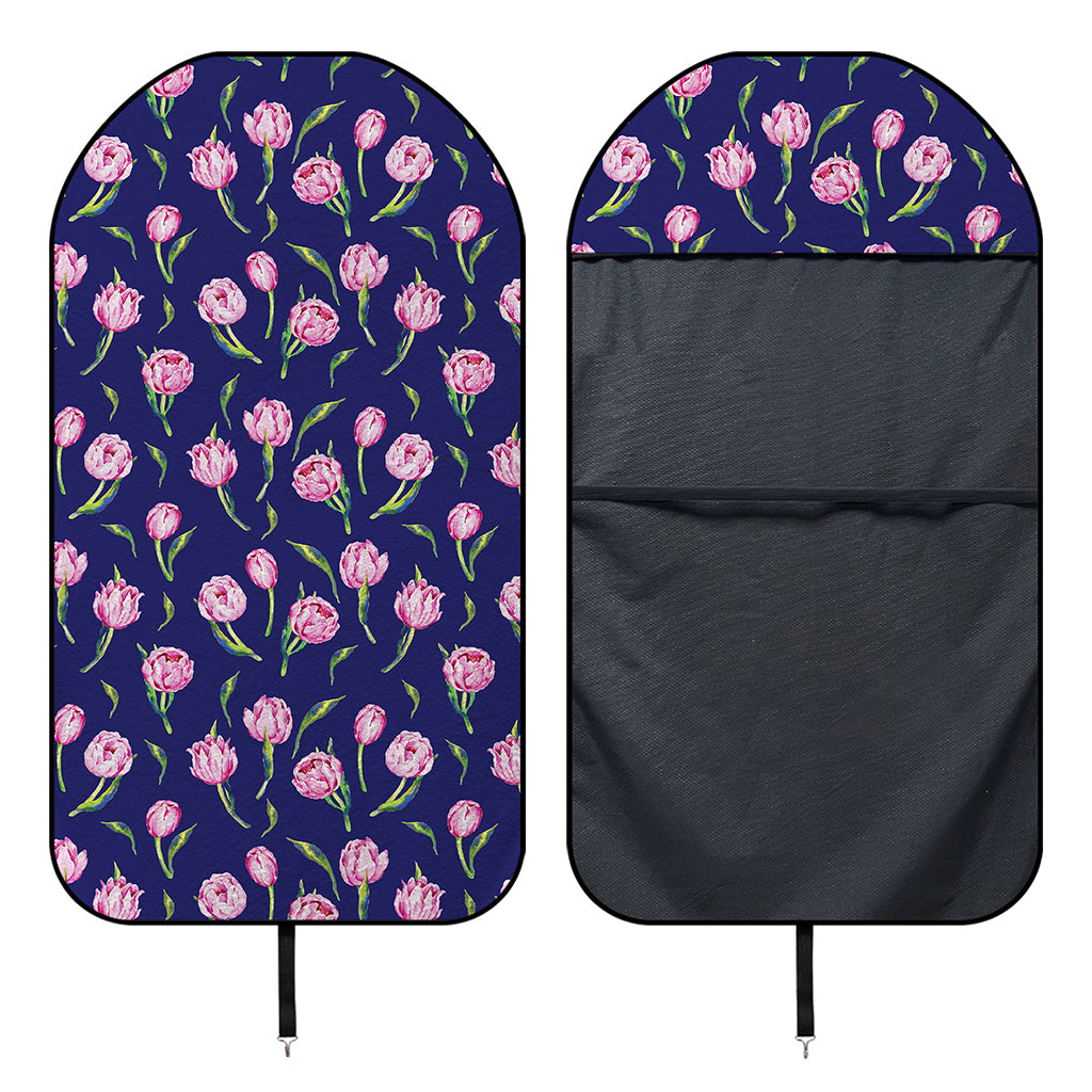 Pink Watercolor Tulip Flower Print Waterproof Car Seat Cover