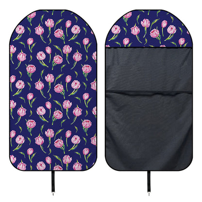 Pink Watercolor Tulip Flower Print Waterproof Car Seat Cover