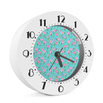 Pink Watercolor Tulip Pattern Print Alarm Clock