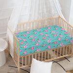 Pink Watercolor Tulip Pattern Print Baby Crib Sheet