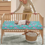 Pink Watercolor Tulip Pattern Print Baby Crib Sheet