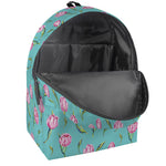 Pink Watercolor Tulip Pattern Print Backpack