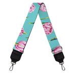 Pink Watercolor Tulip Pattern Print Bag Strap