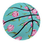 Pink Watercolor Tulip Pattern Print Basketball