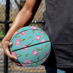 Pink Watercolor Tulip Pattern Print Basketball