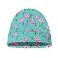 Pink Watercolor Tulip Pattern Print Beanie