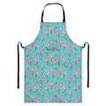 Pink Watercolor Tulip Pattern Print Bib Apron With Pocket