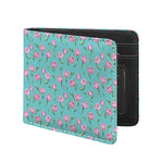Pink Watercolor Tulip Pattern Print Bifold Wallet