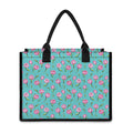 Pink Watercolor Tulip Pattern Print Canvas Tote Bag
